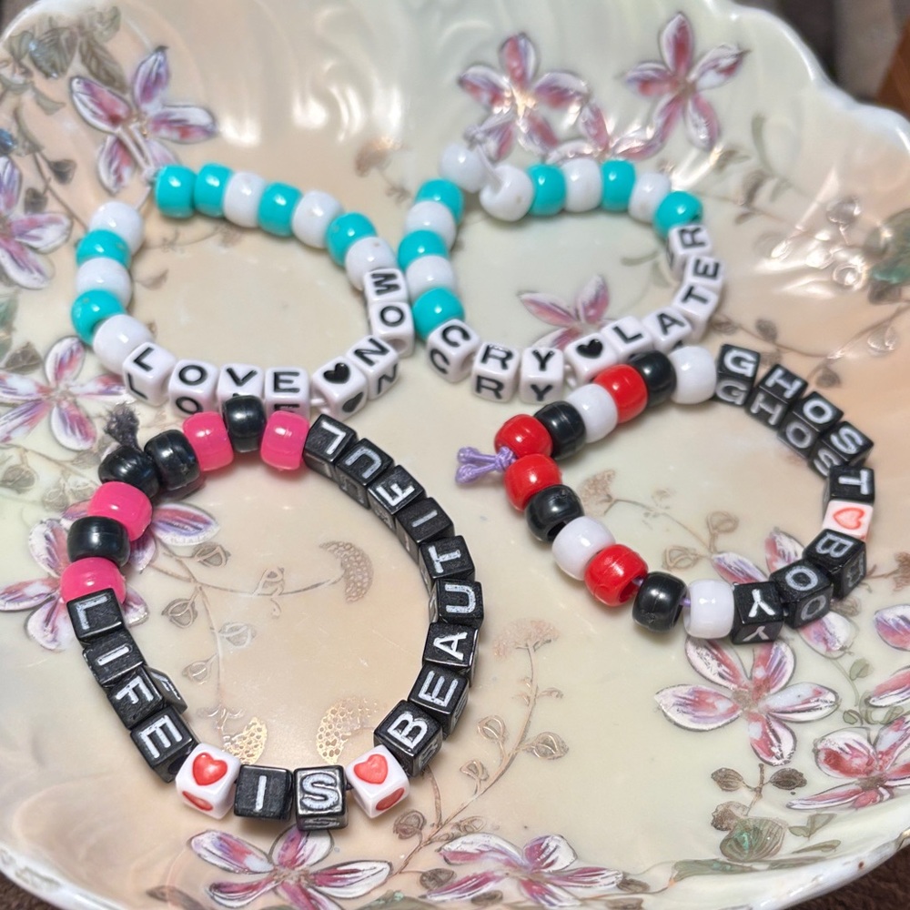 9 Lil Peep Handmade Beaded Bracelets Everybody’s Everything Emo GBC Trap Goth